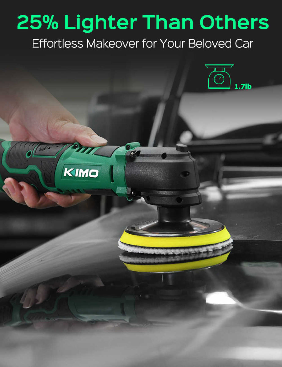 KIMO Cordless Car Buffer Polisher Kit w/1 Hour Fast Charger, 5 Variable  Speed